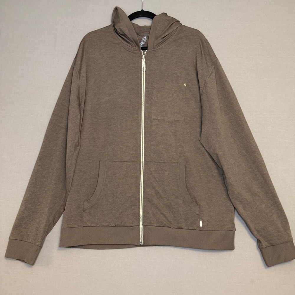 Vuori Ponto Performance Zip Hoodie Brown DreamKnit Mens XXL V243